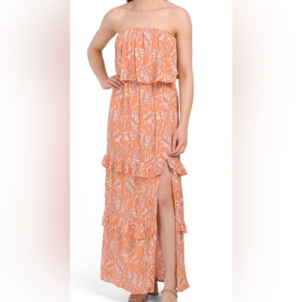 Lush Orange Floral Maxi Skirt